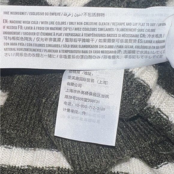 Abercrombie & Fitch Womens Green White Striped Sweater Hi-Lo XXS EUC - Picture 7 of 7